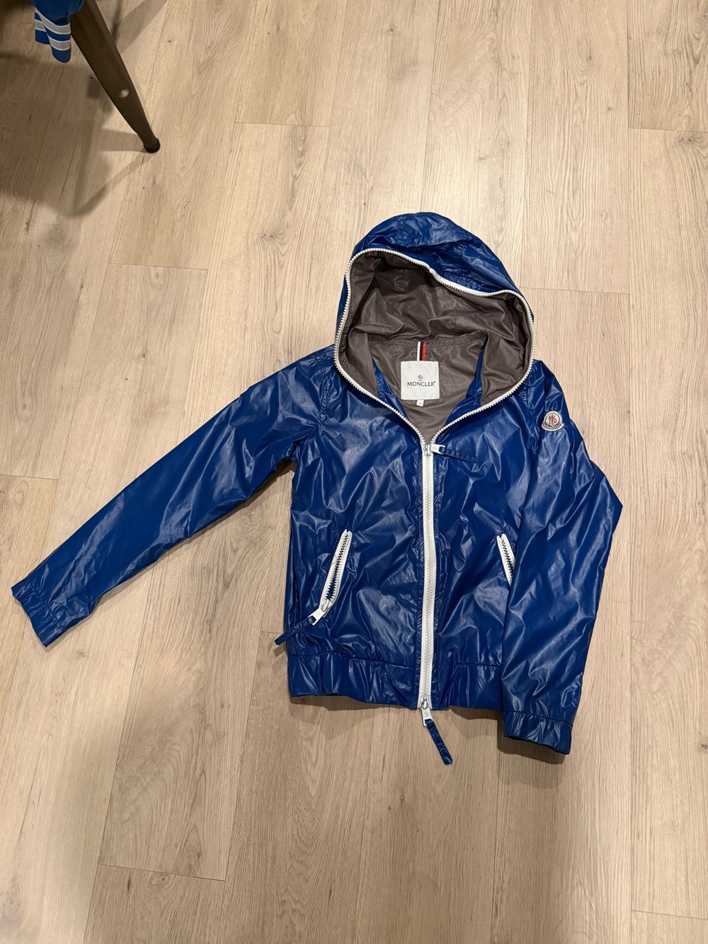 Vintage Moncler Blue Hooded Windbreaker Jacket